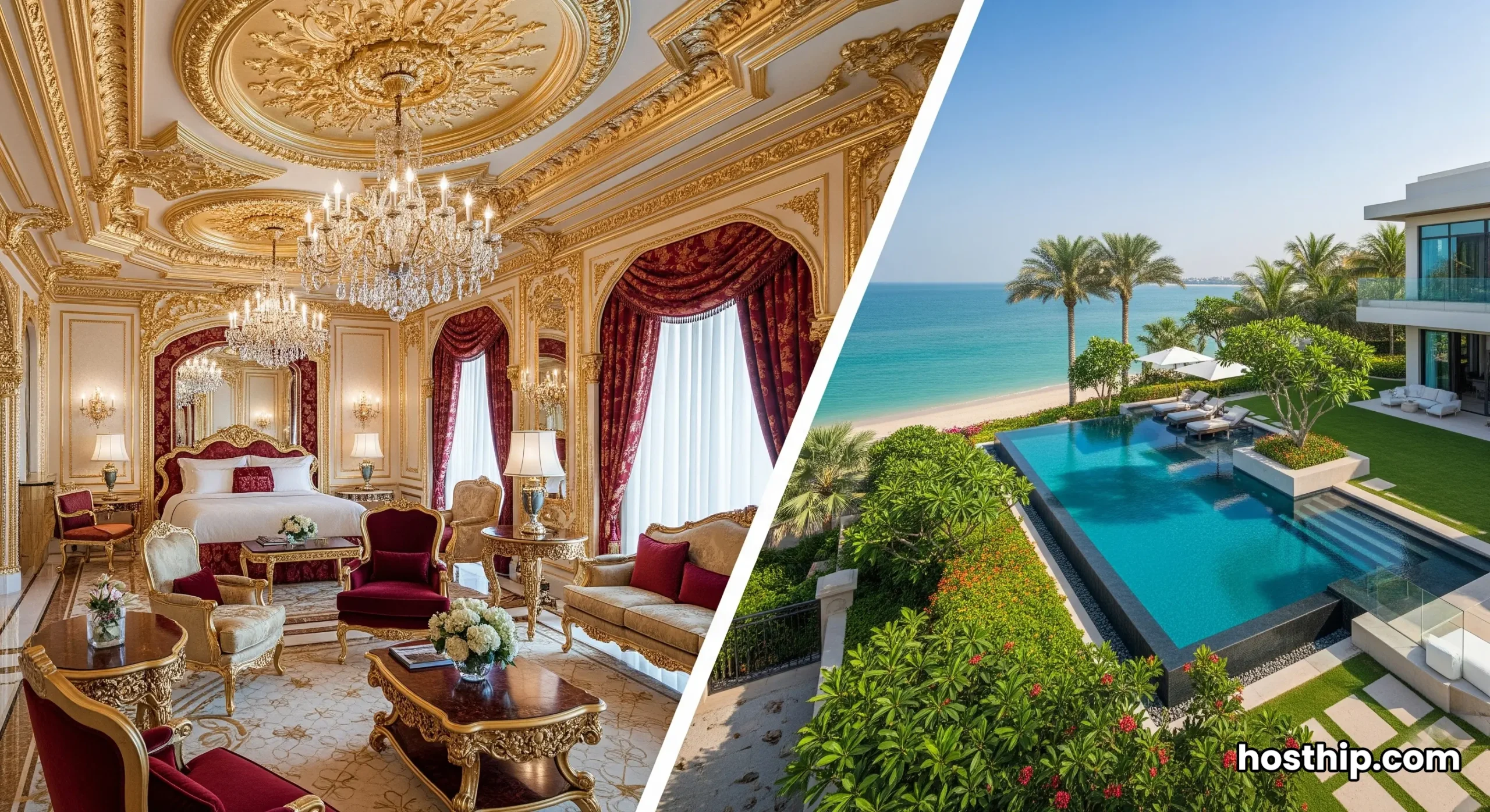 Cost and feature comparison of Burj Al Arab Royal Suite vs. a private Palm Jumeirah villa rental, detailing pricing per square meter and privacy levels.