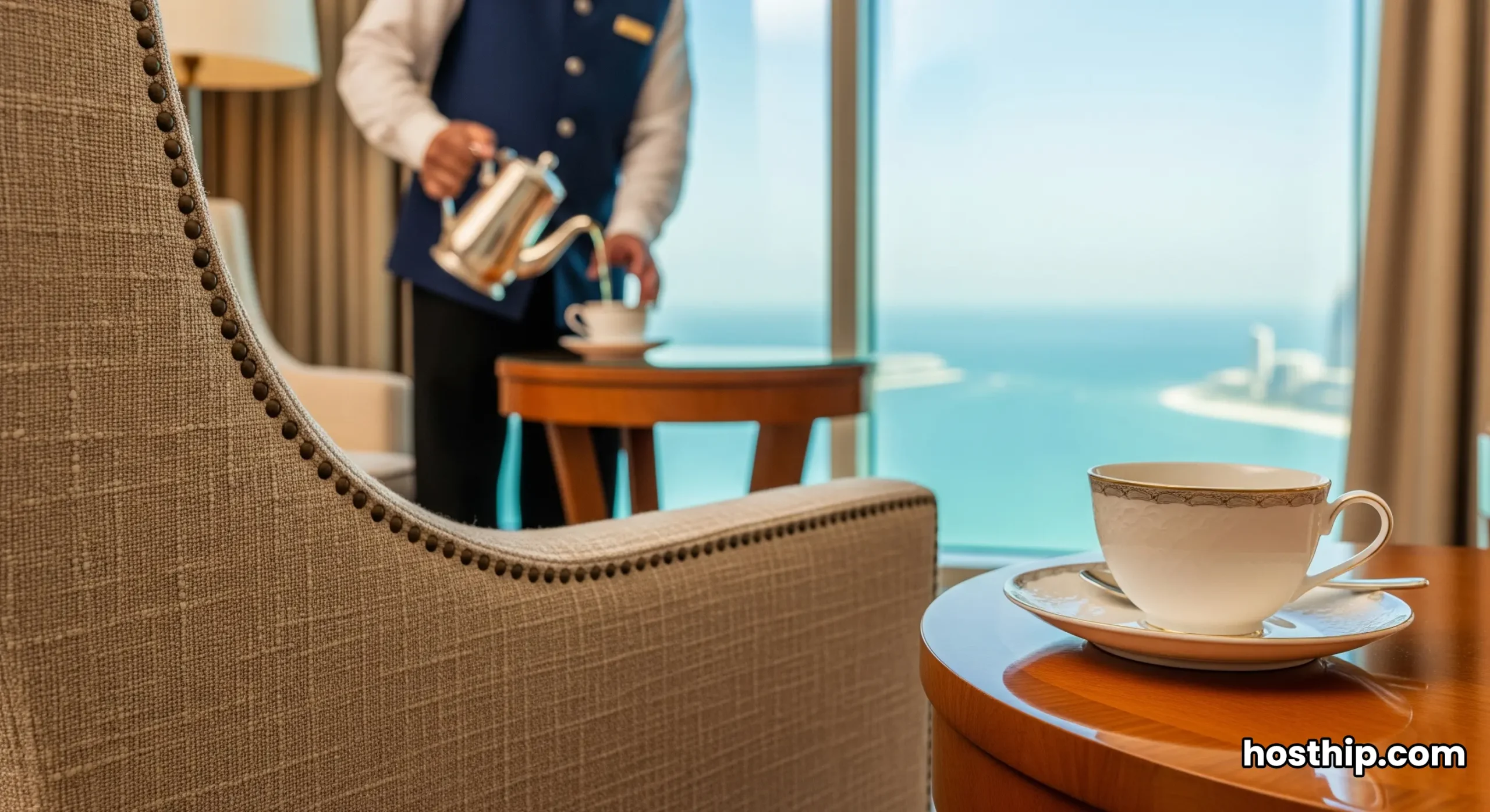 The discreet, 24/7 private butler service included in Burj Al Arab suite packages, highlighting its value for money.